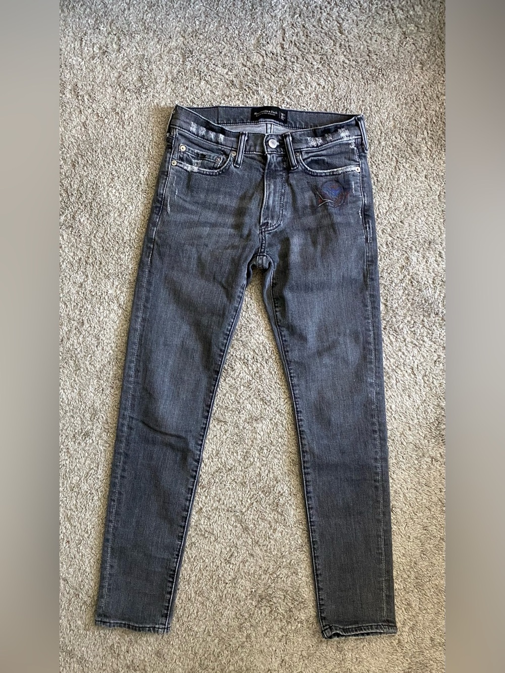 Abercrombie & Fitch Women's Skinny Jeans in Charcoal Gray